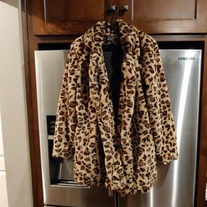 Leopard Cheetah Faux Fur Jacket